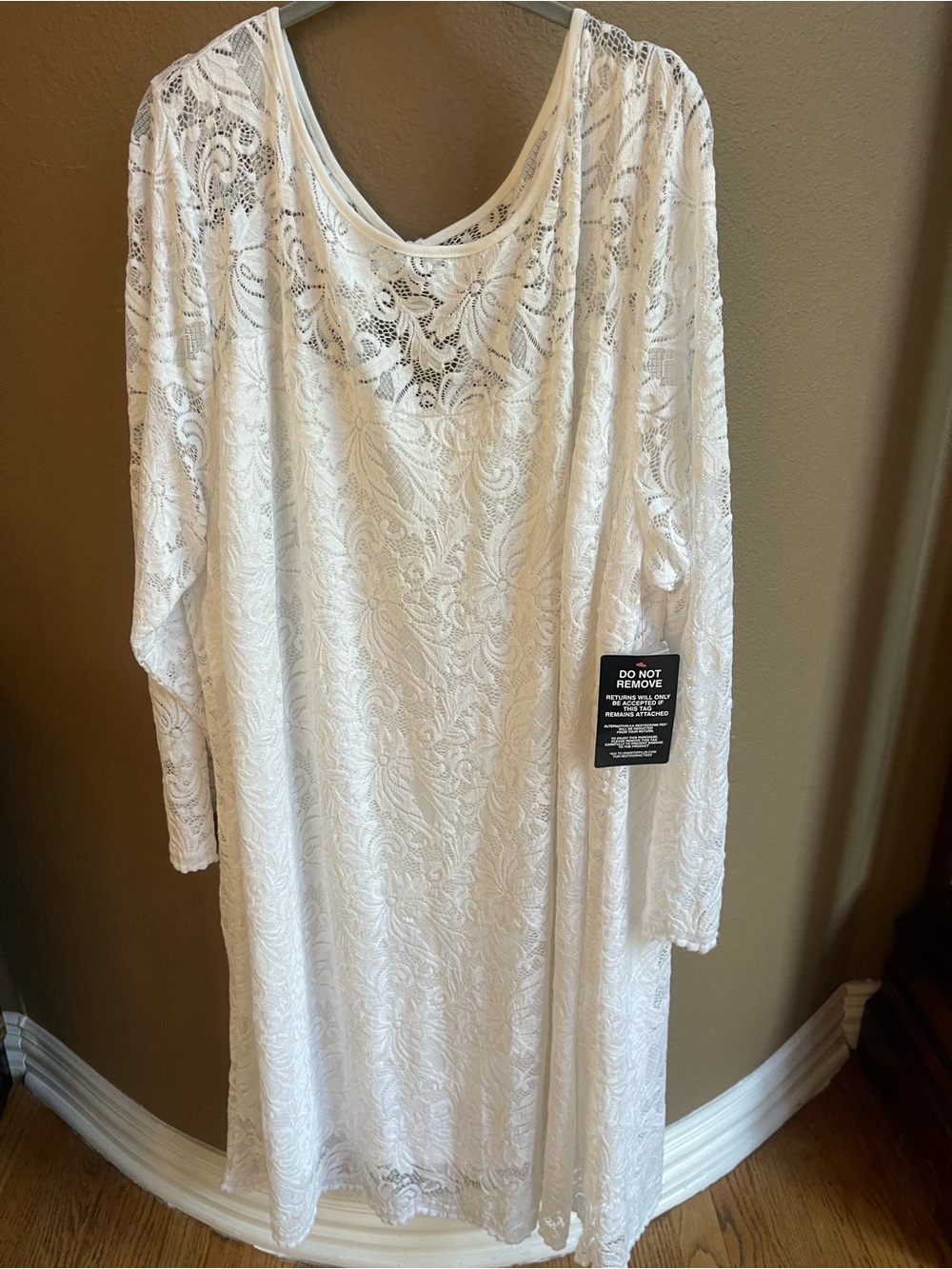 NWT Jessica London White Lace Shift Dress Long Sleeve Plus Size 28W - Picture 5 of 10
